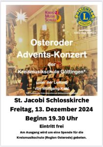 Osteroder Adventskonzert der Kreismusikschule Göttingen